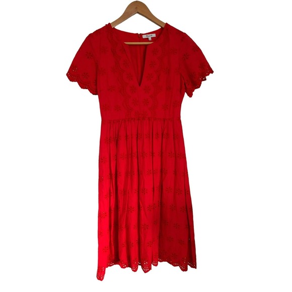Madewell Scalloped‎ Eyelet Madi Dress Size 2 - Picture 8 of 8